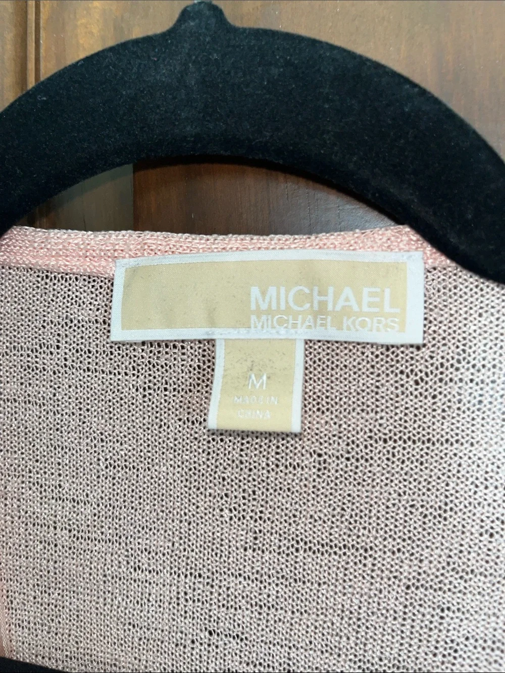 Michael Kors Light Pink Open-Front Draped Cardigan